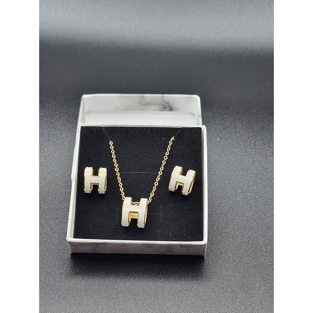 18k gold plated set for women H set